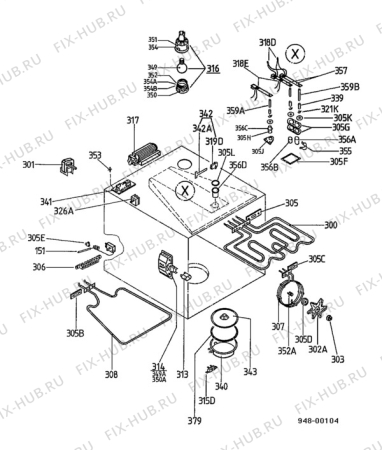 Взрыв-схема плиты (духовки) Electrolux CO6586ED - Схема узла Functional parts